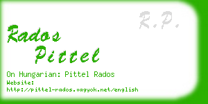 rados pittel business card